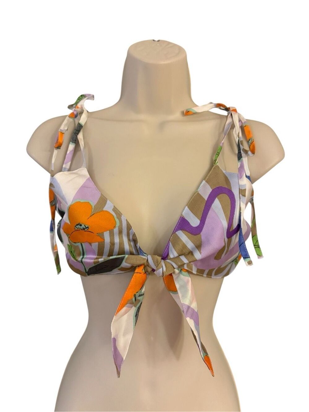 ASOS Micro Floral Crop Tie Front Top Women’s size 0